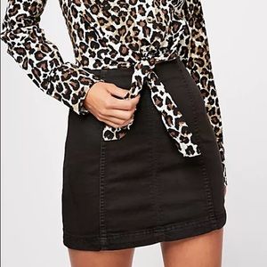Free People Modern Femme Black Mini Skirt
